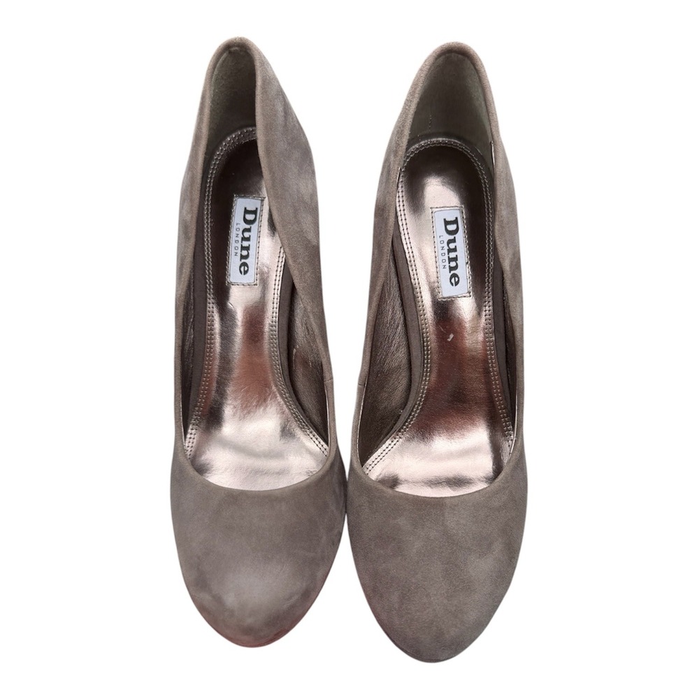 Dune London $150 Women's Aries Suede Platform Court Pump Heels in Grey EU38